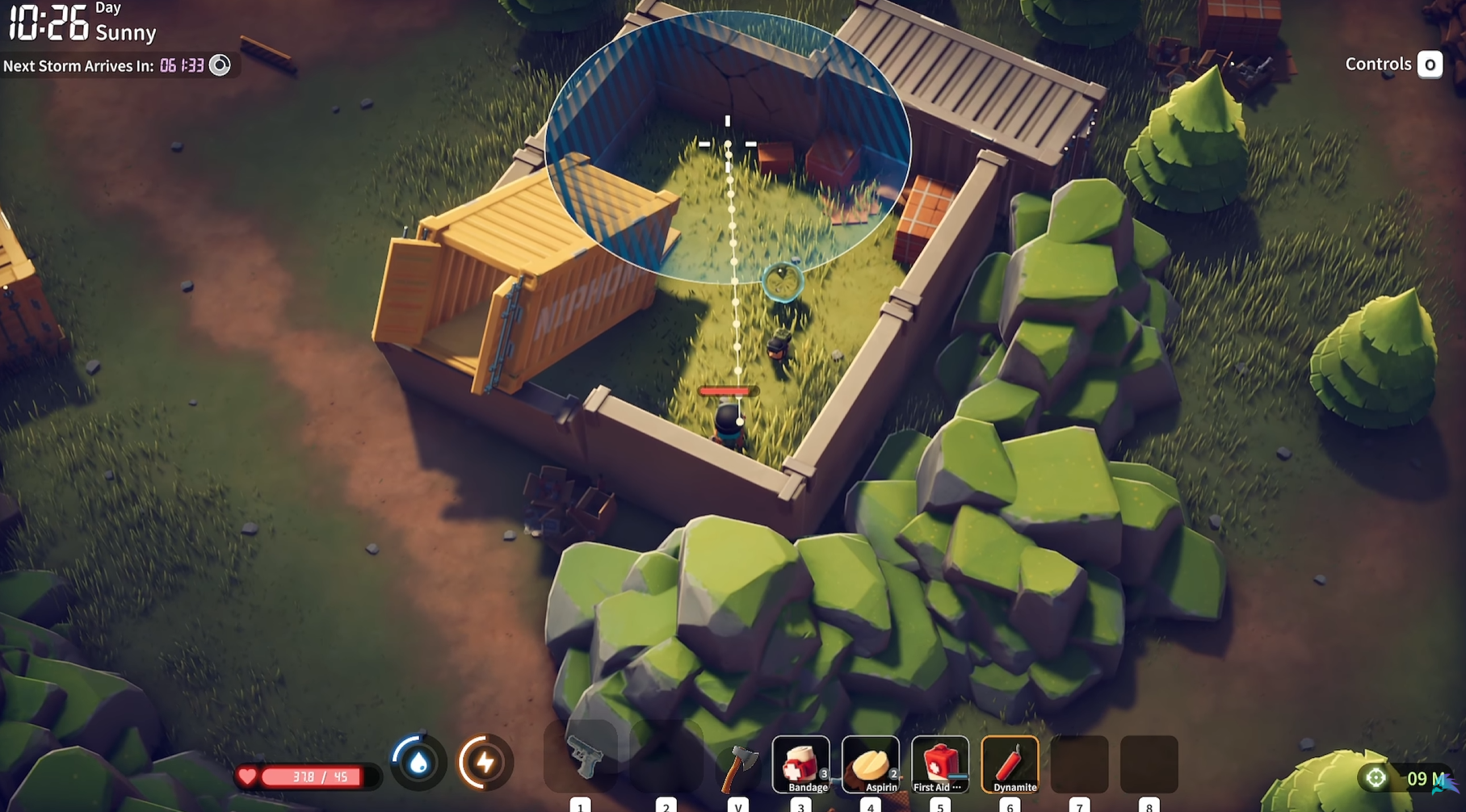 The wall blown open by dynamite and the "Teleport Bubble" entrance