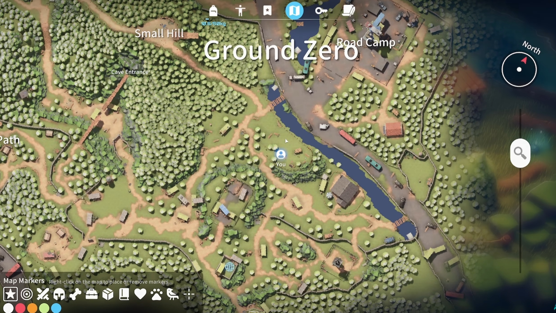 Ground Zero map (highlighting the location of the Mysterious Merchant or honey)