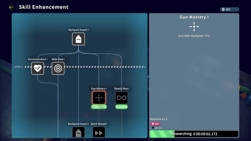ガンマスタリーのアップグレード