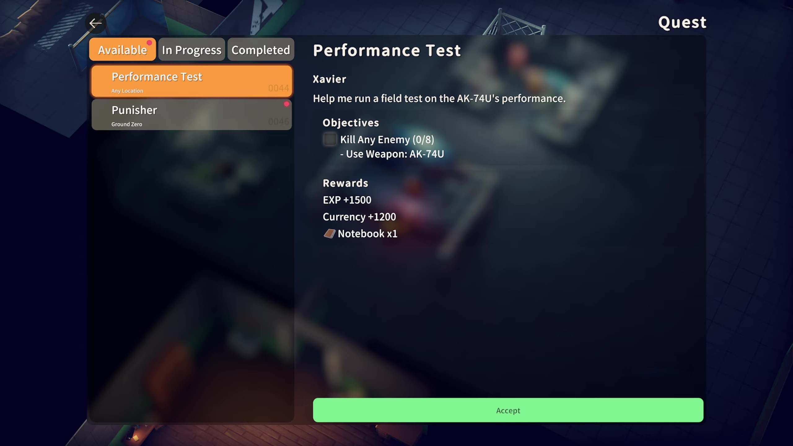 新しいクエスト